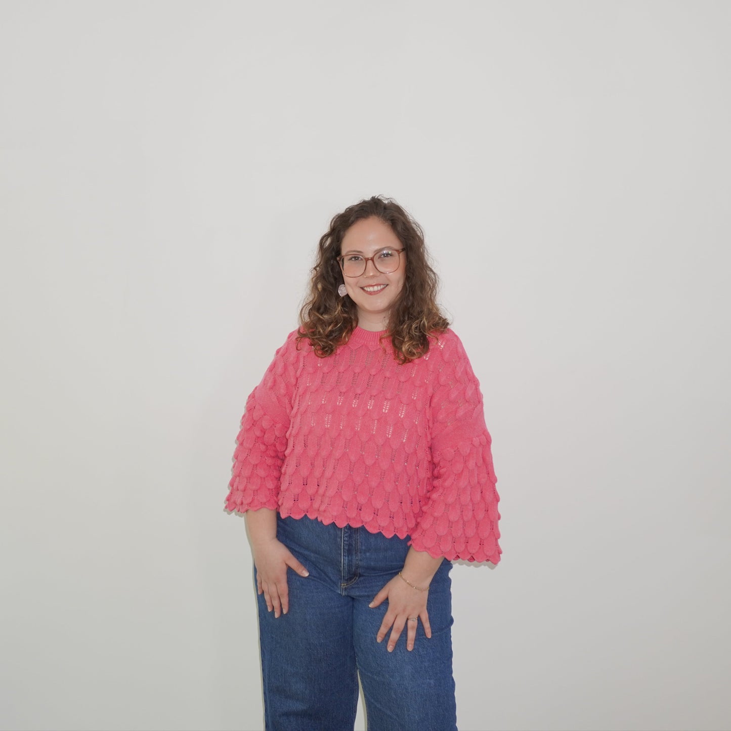 Happy Vibes sweater fuchsia