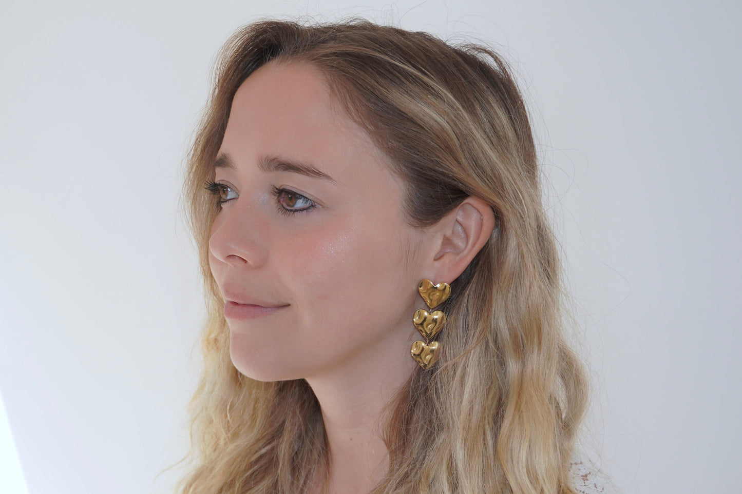 Triple Love earrings gold