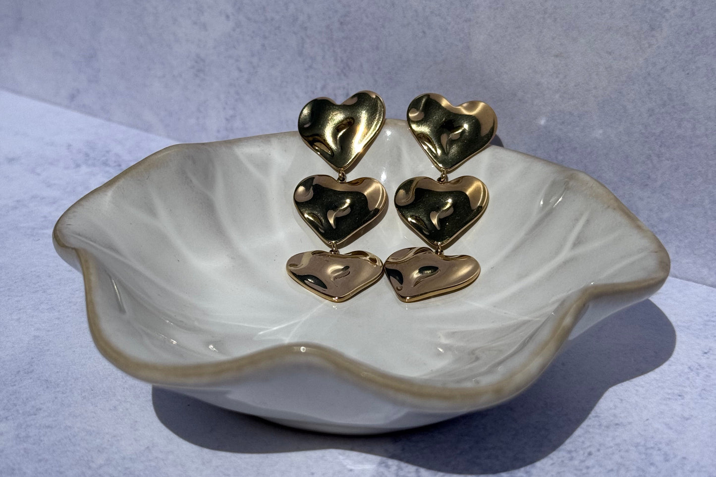 Triple Love earrings gold