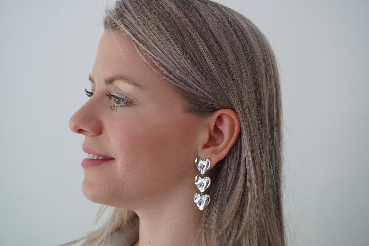 Triple Love oorbellen zilver