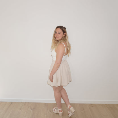 Mini Puff skirt beige