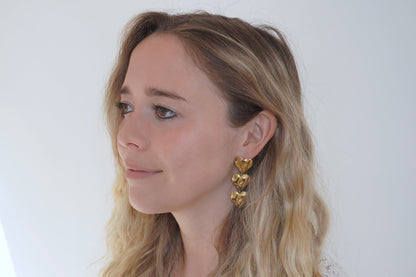 Triple Love earrings gold